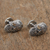 Sterling silver cufflinks, 'Calavera Style' - Sterling Silver Skull Cufflinks from Mexico (image 2b) thumbail