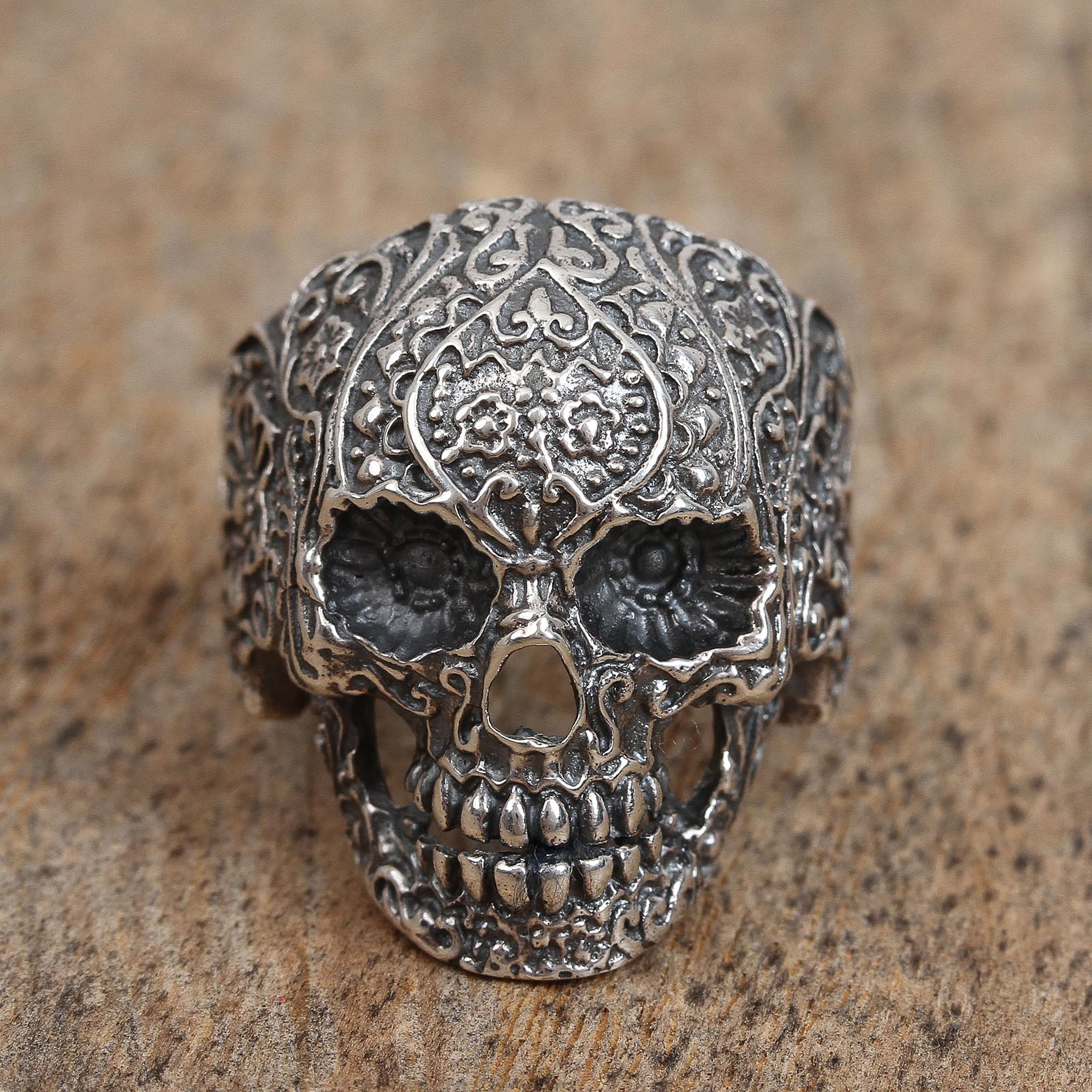 Men skull ring Mexican skull ring Silver skull jewelry Ornament skull ring