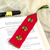 Cotton bookmark, 'Storyteller' - Red Hand Woven Cotton Bookmark with Embroidery thumbail
