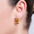 Amber drop earrings, 'Misty View' - Rectangular Amber Framed in Sterling Silver Drop Earrings (image 2c) thumbail