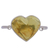 Amber pendant bangle bracelet, 'Sun's Love' - Amber and Sterling Silver Bangle Heart Pendant Bracelet