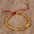 Amber beaded bracelet, 'Sun Spots' - Natural Mexican Amber Adjustable Beaded Strand Bracelet (image 2b) thumbail