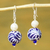 Pendientes colgantes de perlas cultivadas y cuentas de cerámica - Aretes colgantes de perla cultivada y cerámica estilo puebla