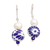 Cultured pearl and ceramic bead dangle earrings, 'Indigo Bloom' - Cultured Pearl and Ceramic Puebla-Style Bead Dangle Earrings (image 2a) thumbail