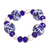 Cultured pearl and ceramic beaded stretch bracelet, 'Blue Celebration' - Cultured Pearl and Ceramic Puebla Bead Stretch Bracelet (image 2a) thumbail