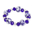 Stretcharmband aus Keramikperlen - Keramik-Puebla-Perle, blaues und silbernes Stretch-Armband
