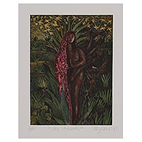 'Agave Bird' - Signed Agave-Themed Surrealist Print from Mexico