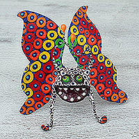 Hand Sculpted Multicolor Butterfly Papier Mache Alebrije - Avant Garde ...