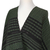 Cotton rebozo shawl, 'Evening Drama' - Green on Black Handwoven Fringed Mexican Rebozo Shawl (image 2d) thumbail