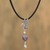 Amethyst pendant necklace, 'Sparkling Hummingbird' - Adjustable Amethyst Hummingbird Pendant Necklace from Mexico thumbail