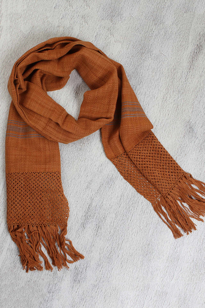 brown cotton scarf