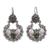 Sterling silver filigree dangle earrings, 'Silver Wings' - Sterling Silver Green Glass Seed Bead Dangle Earrings (image 2a) thumbail