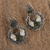 Sterling silver filigree dangle earrings, 'Silver Wings' - Sterling Silver Green Glass Seed Bead Dangle Earrings (image 2b) thumbail