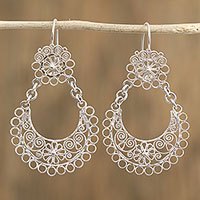 Sterling silver dangle earrings,