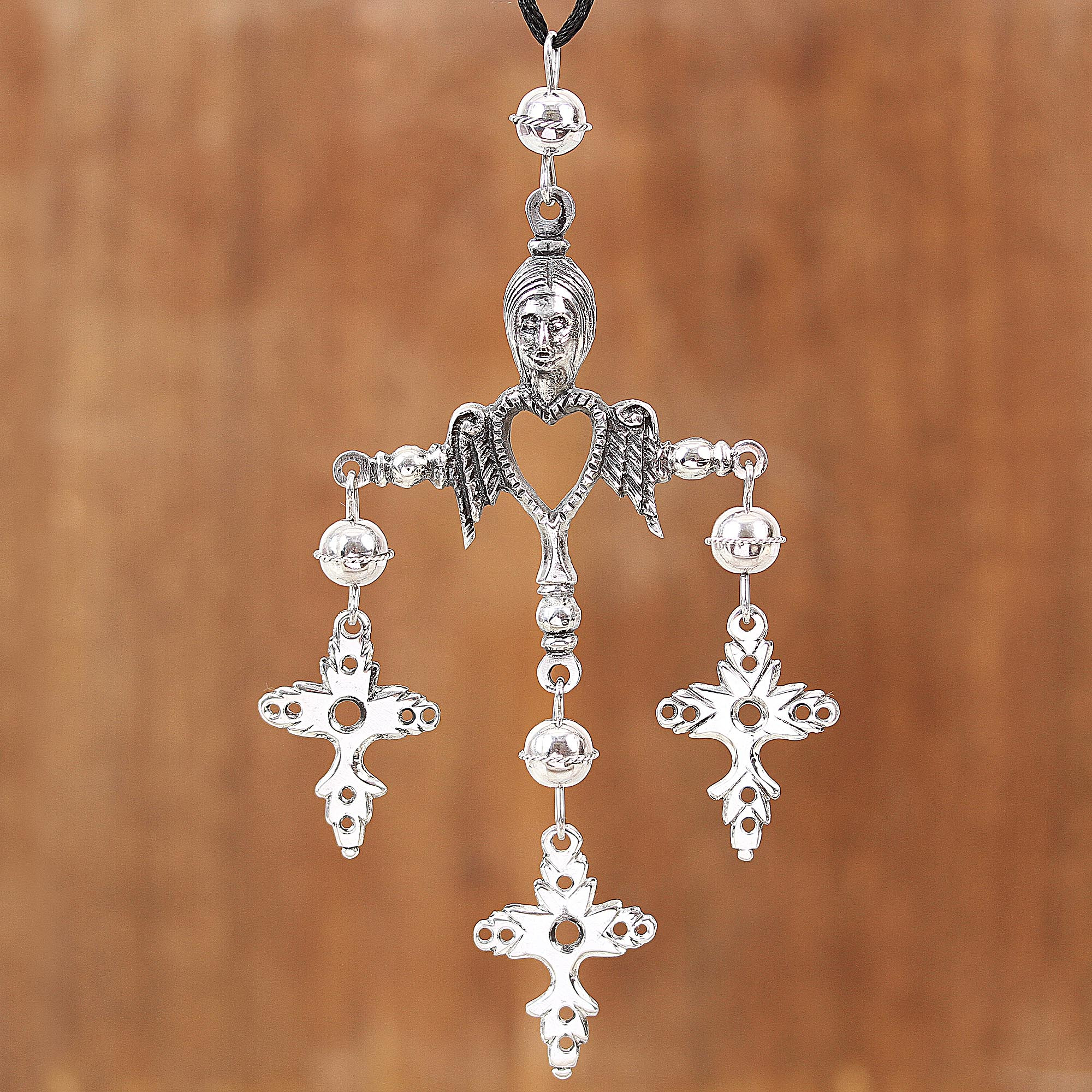 Sterling Silver Heart And Cross Necklace From Mexico Trinity Faith Sterling Silver Heart And Cross Necklace From Mexico Trinity Faith