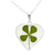 Natural leaf pendant necklace, 'Clover Heart' - Heart-Shaped Natural Clover Pendant Necklace from Mexico
