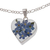 Halskette mit natürlichem Blumenanhänger - Natürliche Blumen-Halskette „Vergissmeinnicht-Herz“ aus Mexiko