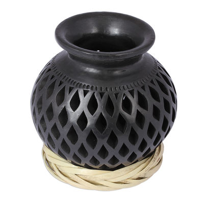 Openwork Motif Ceramic Decorative Vase from Mexico