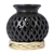 Ceramic decorative vase, 'Dark Lattice' - Openwork Motif Ceramic Decorative Vase from Mexico
