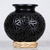Ceramic decorative vase, 'Oaxacan Stars' - Round Openwork Oaxaca Barro Negro Decorative Ceramic Vase thumbail