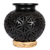 Ceramic decorative vase, 'Oaxacan Stars' - Round Openwork Oaxaca Barro Negro Decorative Ceramic Vase (image 2d) thumbail