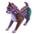 Holz-Alebrije-Figur, 'Purple Pup Guardian' - Bunte handgefertigte Holz Alebrije Hund mit Nietenhalsband