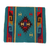 Zapotec wool cushion cover, 'Eye of God' - Zapotec Wool Cushion Cover with Geometric Motifs on Teal (image 2a) thumbail