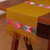 Camino de mesa de algodón - Camino de mesa de algodón amarillo mostaza tejido a mano con motivo de rombos