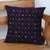 Cotton cushion cover, 'Geometric Dance in Purple' - Cotton Cushion Cover in Purple and Black from Mexico (image 2) thumbail