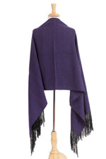 Zapotec cotton rebozo shawl, 'Striped Diamonds in Purple' - Zapotec Purple and Black Diamond Striped Cotton Rebozo
