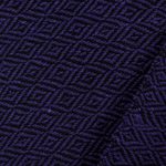 Zapotec cotton rebozo shawl, 'Striped Diamonds in Purple' - Zapotec Purple and Black Diamond Striped Cotton Rebozo