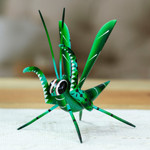 Wood alebrije statuette, 'Cricket Song' - Handcrafted Copal Wood Cricket Alebrije from Mexico