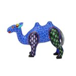 Wood alebrije figurine, 'Colorful Camel' - Wood Alebrije Camel Figurine in Vivid Colors from Mexico