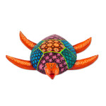 Wood alebrije figurine, 'Turtle Friend' - Handcrafted Copal Wood Alebrije Turtle Figurine