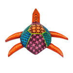 Wood alebrije figurine, 'Turtle Friend' - Handcrafted Copal Wood Alebrije Turtle Figurine