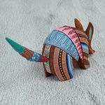 Wood alebrije figurine, 'Enchanting Armadillo' - Handcrafted Copal Wood Alebrije Armadillo Figurine