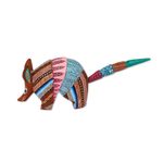 Wood alebrije figurine, 'Enchanting Armadillo' - Handcrafted Copal Wood Alebrije Armadillo Figurine