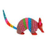 Wood alebrije figurine, 'Delightful Armadillo' - Handcrafted Copal Wood Alebrije Armadillo Figurine