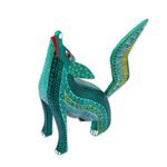 Wood alebrije figurine, 'Coyote Delight' - Handcrafted Copal Wood Coyote Alebrije Figurine