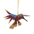 Wood alebrije ornament, 'Fanciful Flutter in Red' - Copal Wood Red Multicolor Alebrije Hummingbird Ornament