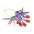 Wood alebrije ornament, 'Fanciful Flutter in Purple' - Copal Wood Purple Colorful Alebrije Hummingbird Ornament