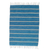 Wool area rug, 'Azure Stripes' (2.5x5) - Azure and Linen Striped Wool Area Rug (2.5x5) from Mexico