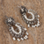 Cultured pearl chandelier earrings, 'Ballroom Splendor' - Cultured Pearl Sterling Silver Scroll Chandelier Earrings (image 2b) thumbail