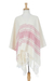 Zapotec cotton rebozo shawl, 'Morning Rose' - Off-White and Fuchsia Striped Handwoven Cotton Rebozo (image 2b) thumbail