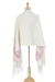Zapotec cotton rebozo shawl, 'Morning Rose' - Off-White and Fuchsia Striped Handwoven Cotton Rebozo (image 2c) thumbail