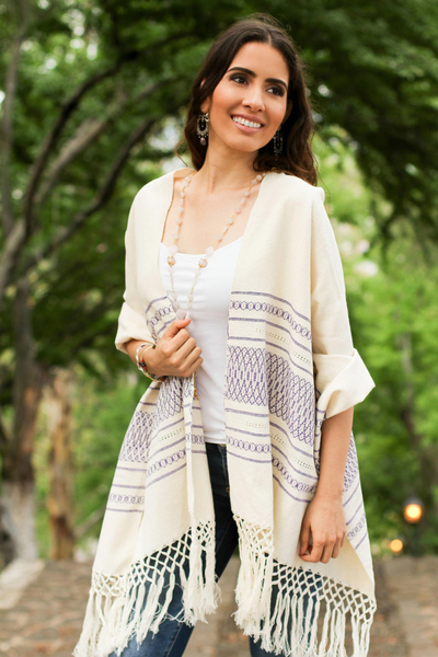 Zapotec cotton rebozo shawl, Daylight Sky