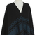 Zapotec cotton rebozo shawl, 'Night Band in Blue' - 100% Cotton Handwoven Black with Blue Stripes Rebozo (image 2b) thumbail