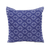Cotton cushion cover, 'Sky Lattice' - Handwoven Navy and White Brocade Cotton Cushion Cover thumbail