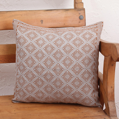 Cotton cushion cover, Earthen Trellis