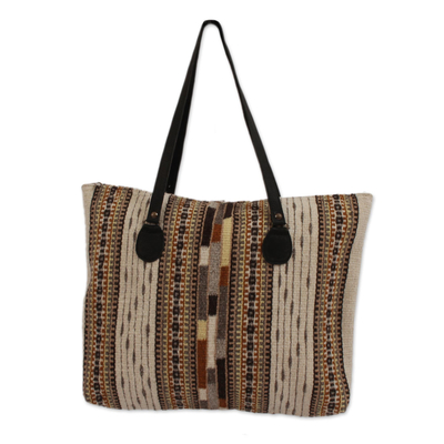 Handwoven Zapotec Wool Tote Handbag from Mexico